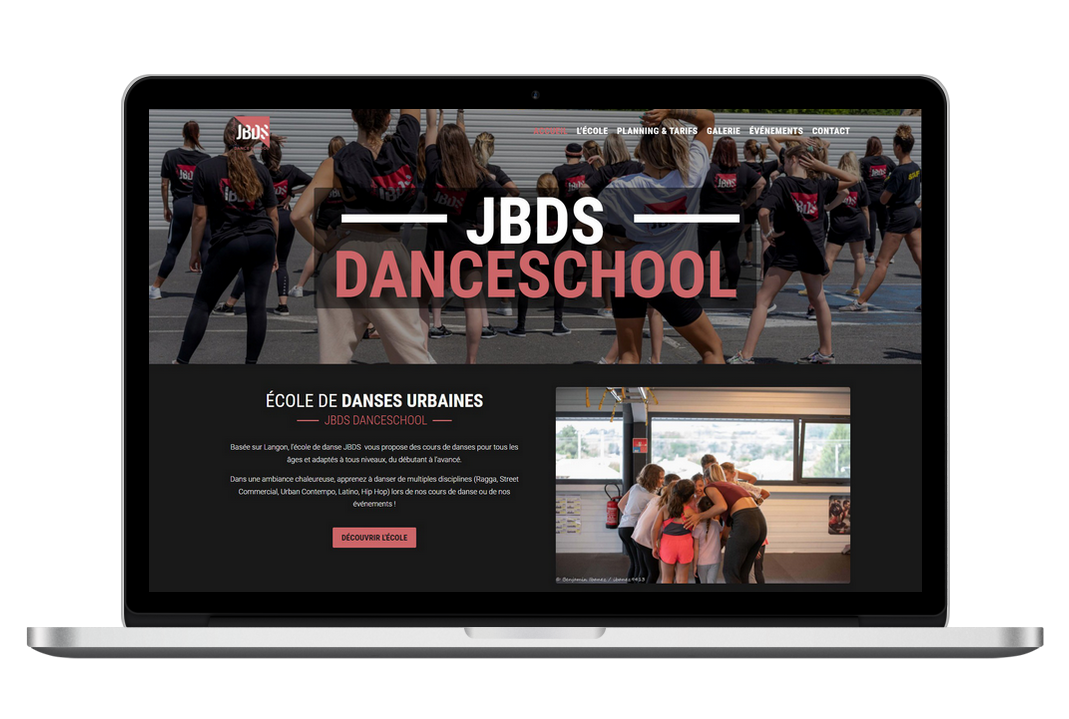 Mockup création de site web - Projet JBDS Danceschool